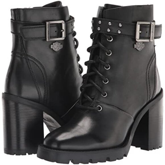 Harley-Davidson Black Combat Boots - Picture 1 of 8